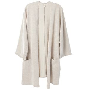 Donni Ribbed Sweater Coat Beige NWT